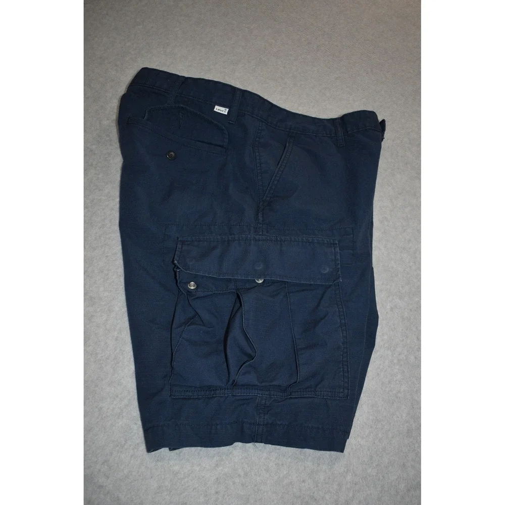 Levi's Strauss & Co Cargo Shorts Mens 36 Blue Ripstop Cotton Multi Pocket **